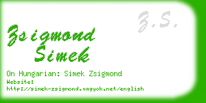 zsigmond simek business card